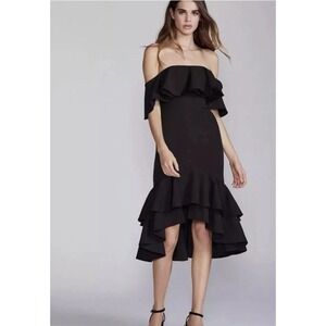 NWT $249 Free People X‎ Fame And Partners Sasha Dress Black Off Shoulder Size 8